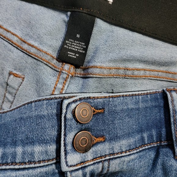 EUC Lane Bryant Medium Wash High Waisted Distressed Jeans Size 16 - Picture 7 of 12